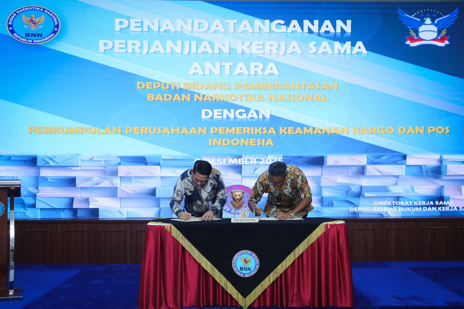 BNN DAN ASOSIASI PEMERIKSA KEAMANAN KARGO-POS SEPAKATI KERJA SAMA, BERANTAS PEREDARAN NARKOTIKA
